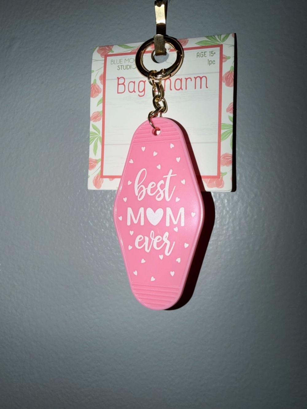 Best Mom Ever Pink Keychain Bag Charm
